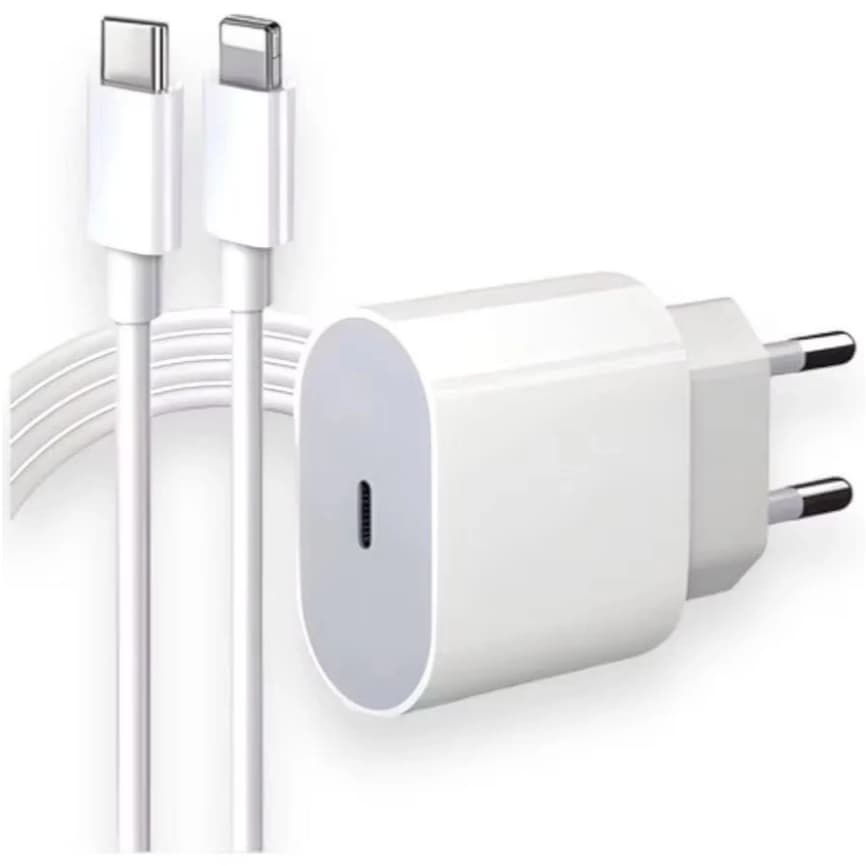 Kit 5 10 e 20 pcs Carregador iPhone Turbo 20W Fonte + Cabo tipo-c com Lightning Rápido