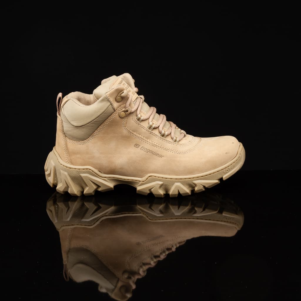 Bota de Couro Legítimo com CA Everest Gogowear Macia Antiderrapante Opções de Cores Moto Trilha EPI