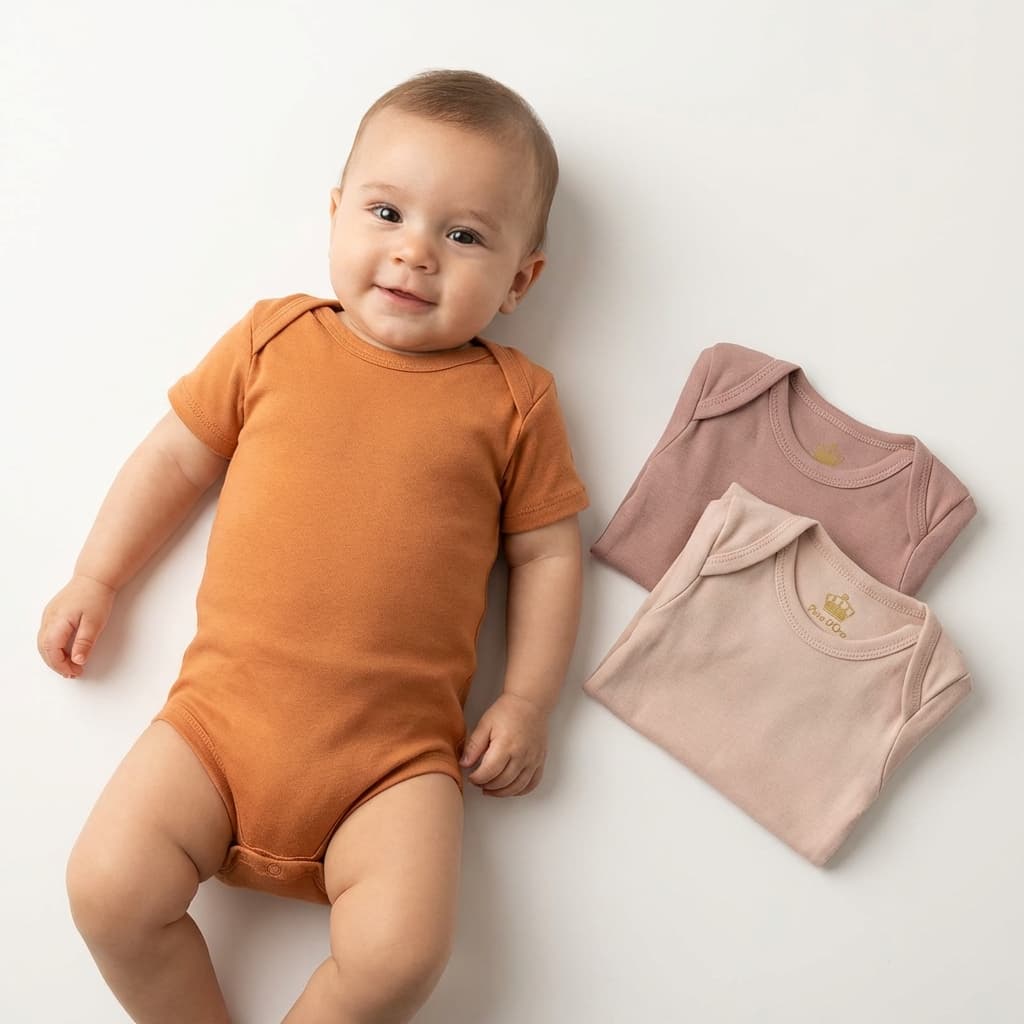 Kit 3 Body Infantil Bebê 100% Algodão Menina Menino Unissex Básico Meia Manga Super Macioe Enxoval Maternidade Suedine