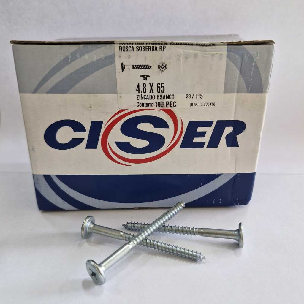 Caixa de parafuso 4,8 x 65  Tampinha phillips 100 peças