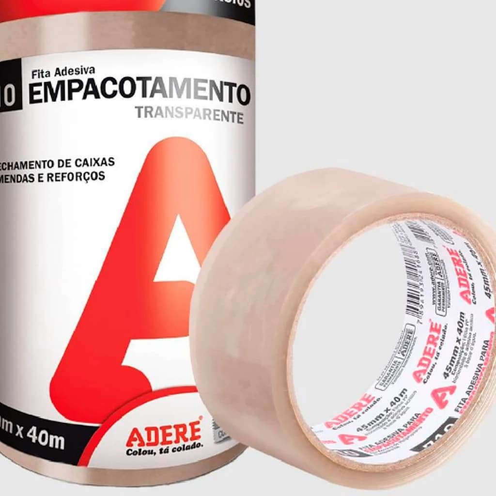 Adere kit com 4 fita adesiva empacotamento transparente 45mm x 40m