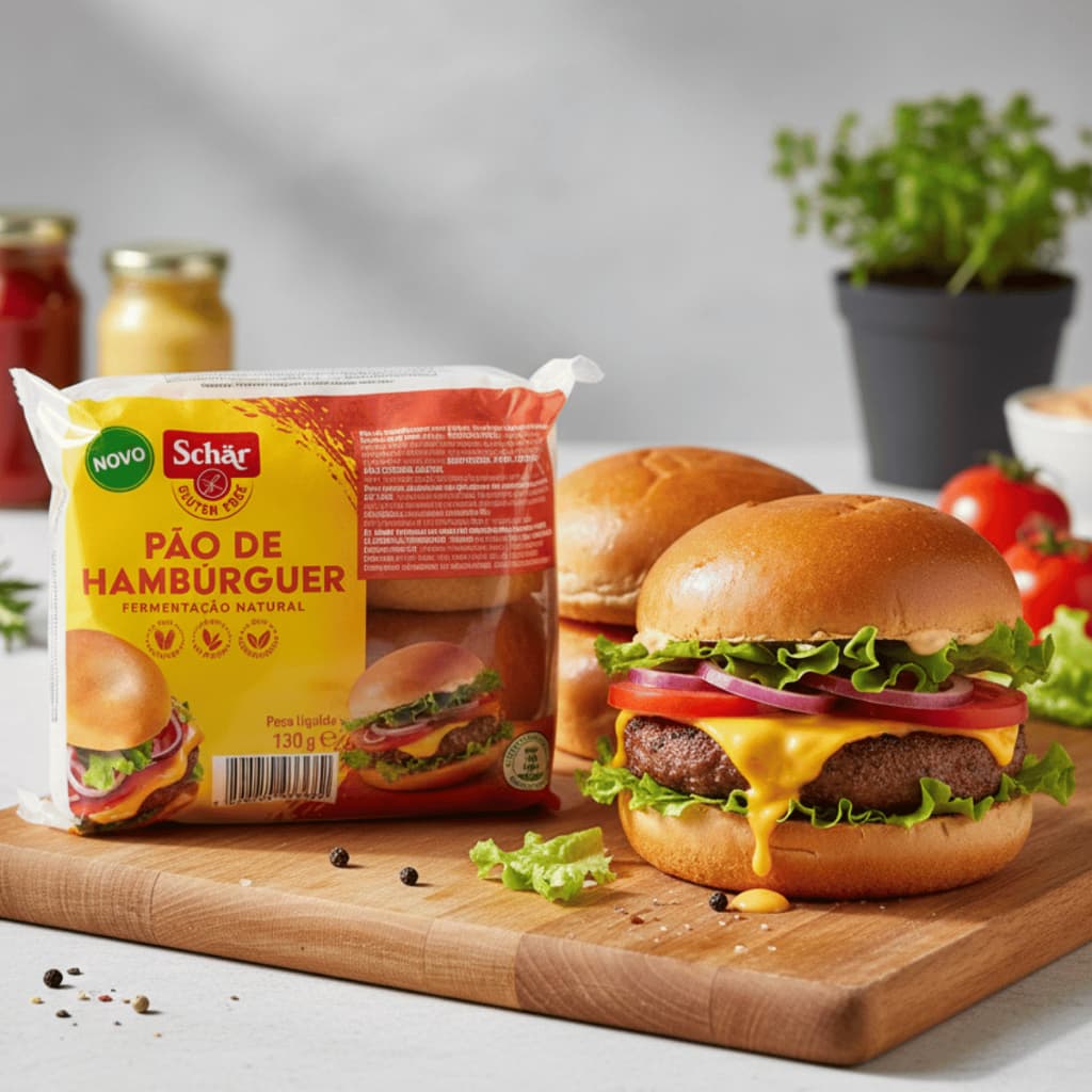 Pão de Hambúrguer Schär 130g Sem Glúten, Sem Lactose e Sem Conservantes