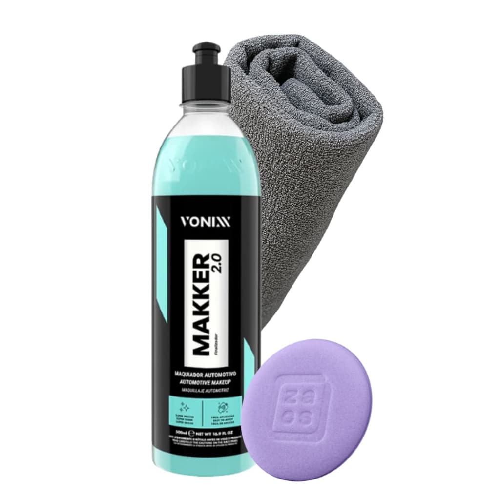 Makker Maquiador Automotivo Proteção e Brilho Vonixx Com Aplicador e Pano Microfibra Para Limpeza