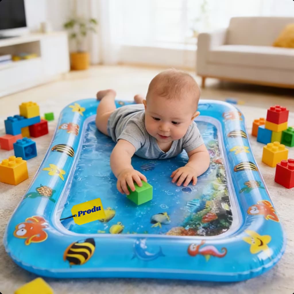 Tapete Inflavel para Bebe com Agua de Atividade Crianca Brinca Brinquedo com Equilibrio