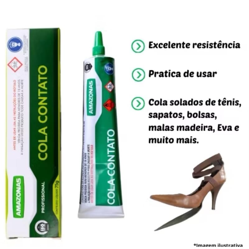 Cola Adesivo de Contato Multiuso 75g - Resistente, Fácil Aplicação, Secagem Rápida