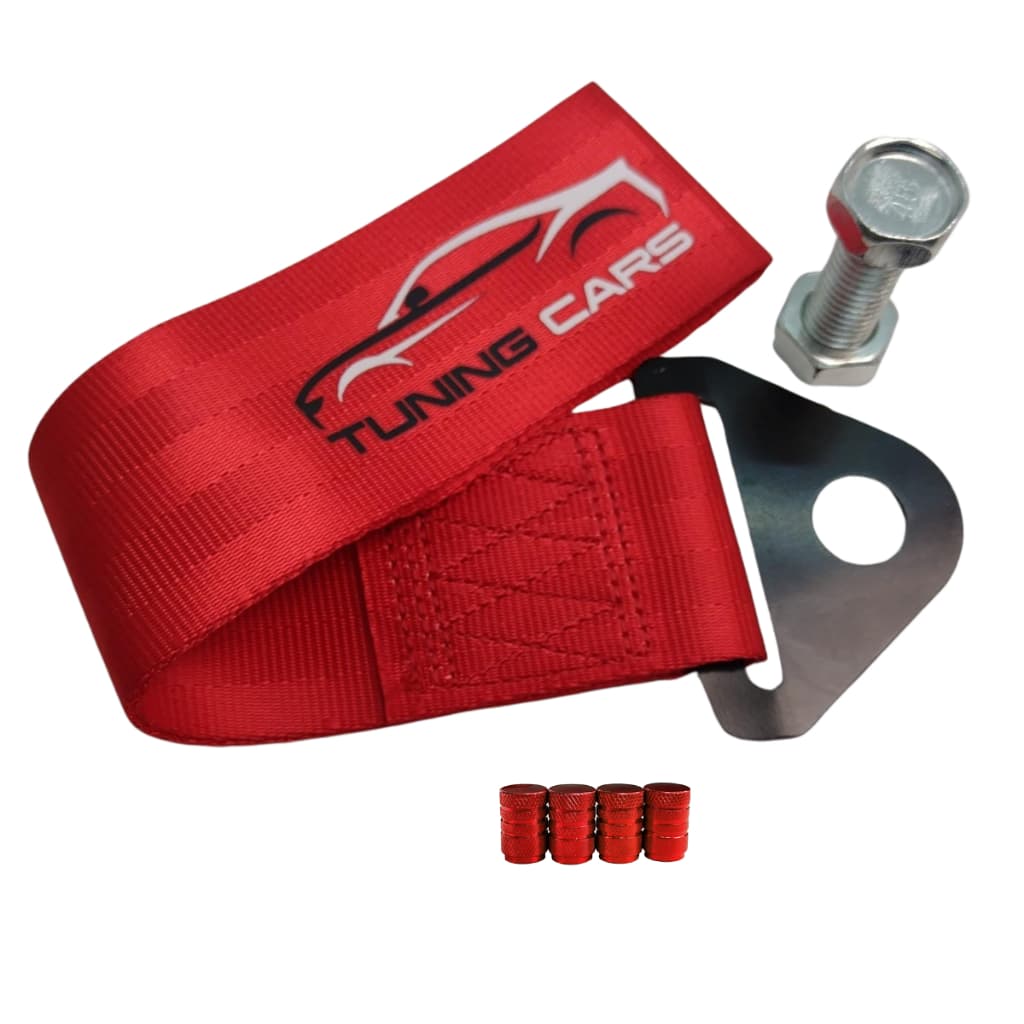 Tow Strap Fita Cinta Reboque + 4x Bico De Pneu