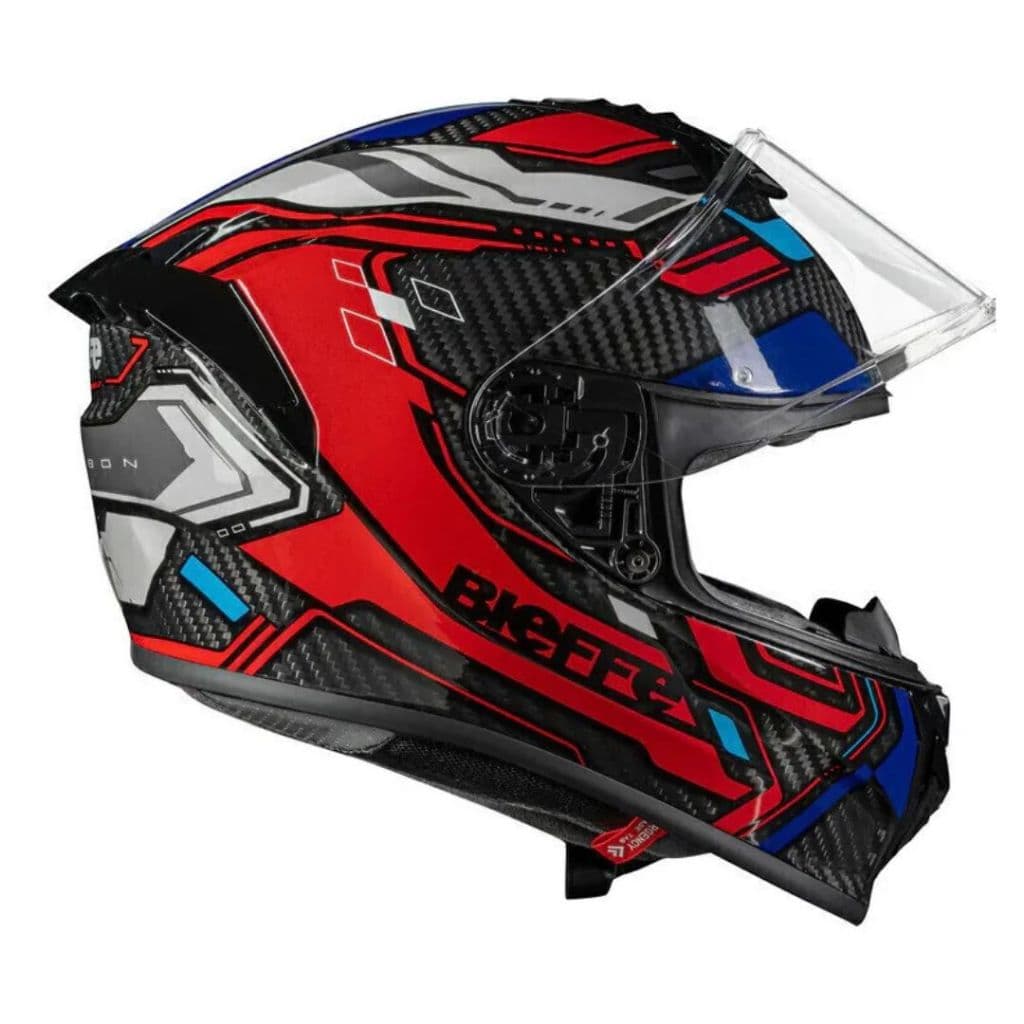 Capacete B-Carbon Connect Preto/Vermelho Brilhante ~Bieffe