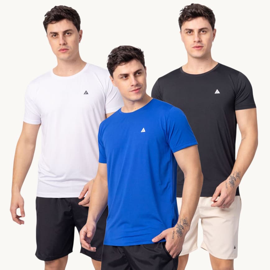3 Camisetas Masculina Lisas Dry Fit Manga Curta Academia Camisa Malhar Dia A Dia Premium 7D7