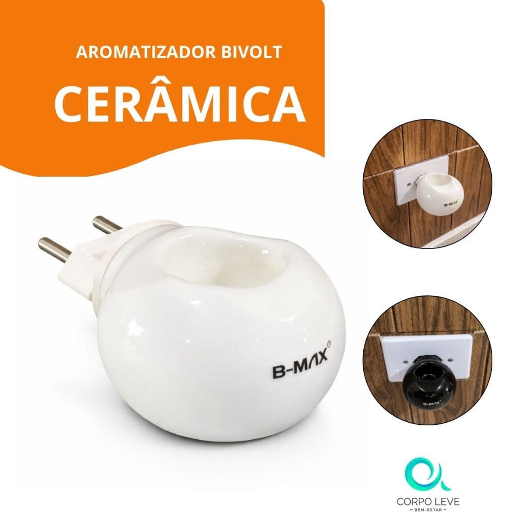Difusor Aromatizador de Ambiente Elétrico Cerâmica Porcelana Tomada Bivolt