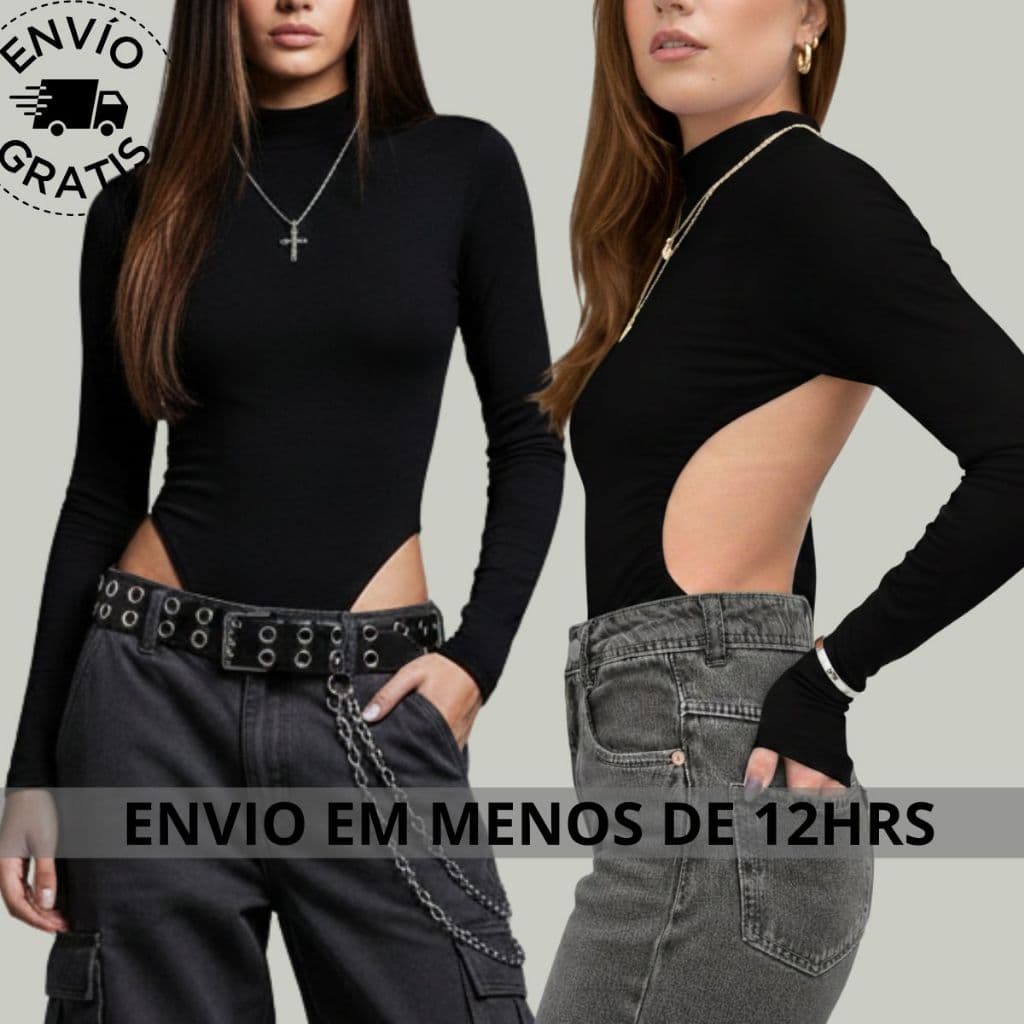 body feminino bory  MANGA COMPRIGA COSTA ABERTA body inverno bores feminino manga longa cavado marro
