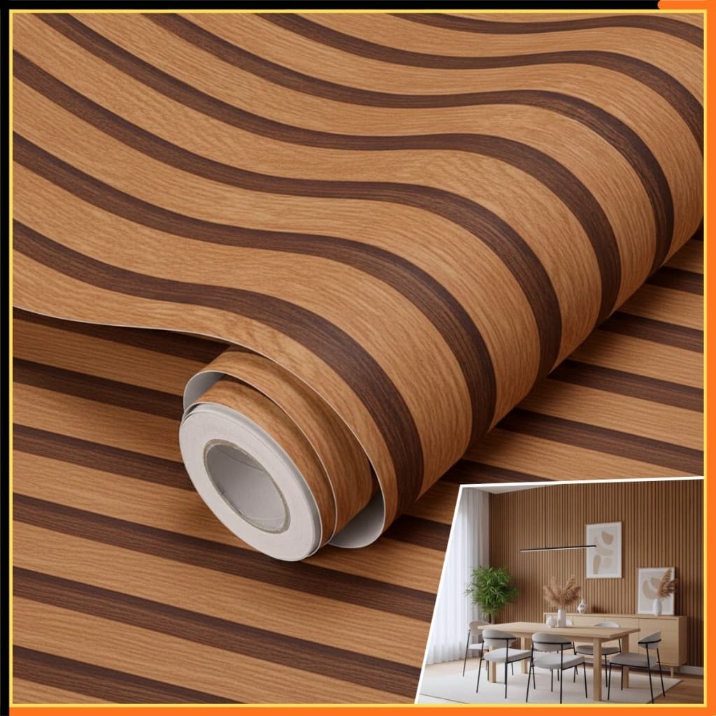 Papel De Parede Adesivo Madeira Ripado Autocolante Decoração Quarto Sala Cozinha