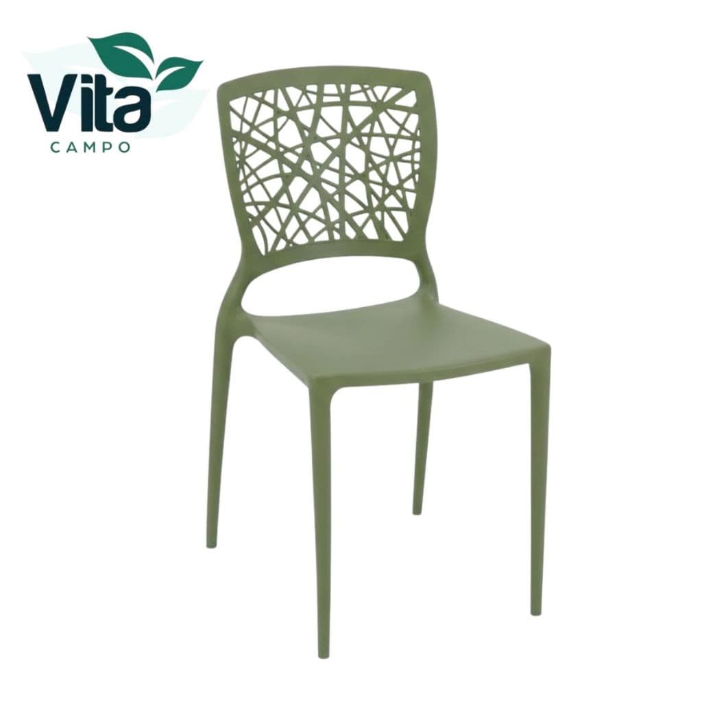Kit 4 Cadeiras Tramontina Joana Verde Oliva Restaurante Sala Jantar Jardim Casa Jardim Inverno