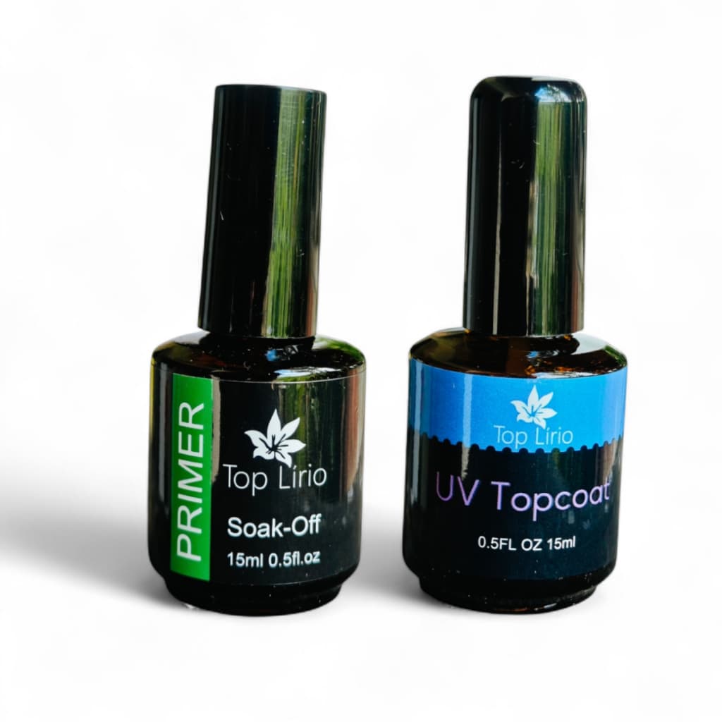 Kit Blindagem Unhas de Gel Top Coat e Primer Top Lirio Mais Durabilidade