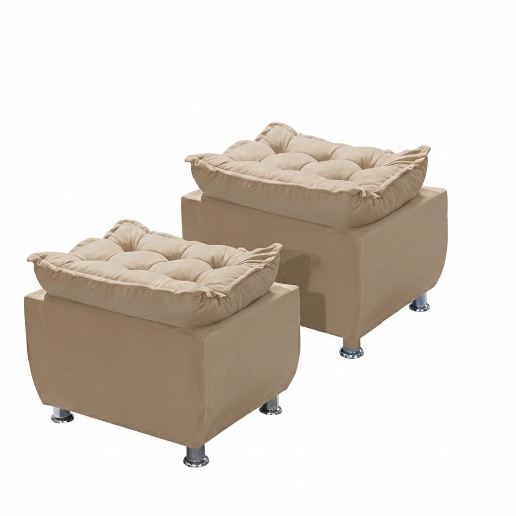 Puff Multiuso Premium – Luxo KIT COM 2 PUFF  PARA SALÃO DE BELEZA QUARTO SALA DE ESTAR DESCANÇO