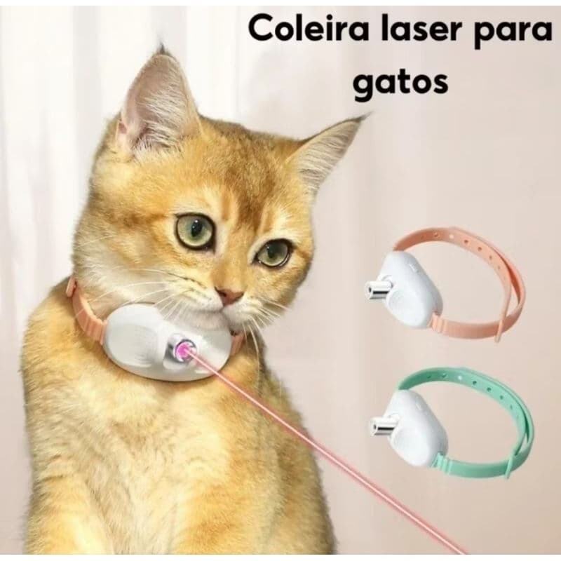 Brinquedo Laser Para Gatos Animais De Estimação Interativo Anti Estresse USB Coleira De Gato LED Com Luz Brinquedos