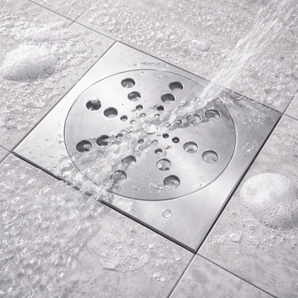 Ralo Tampa Grelha Quadrada Com Fecho Rotativo Abre E Fecha Em Aço Inox 14,5 CM