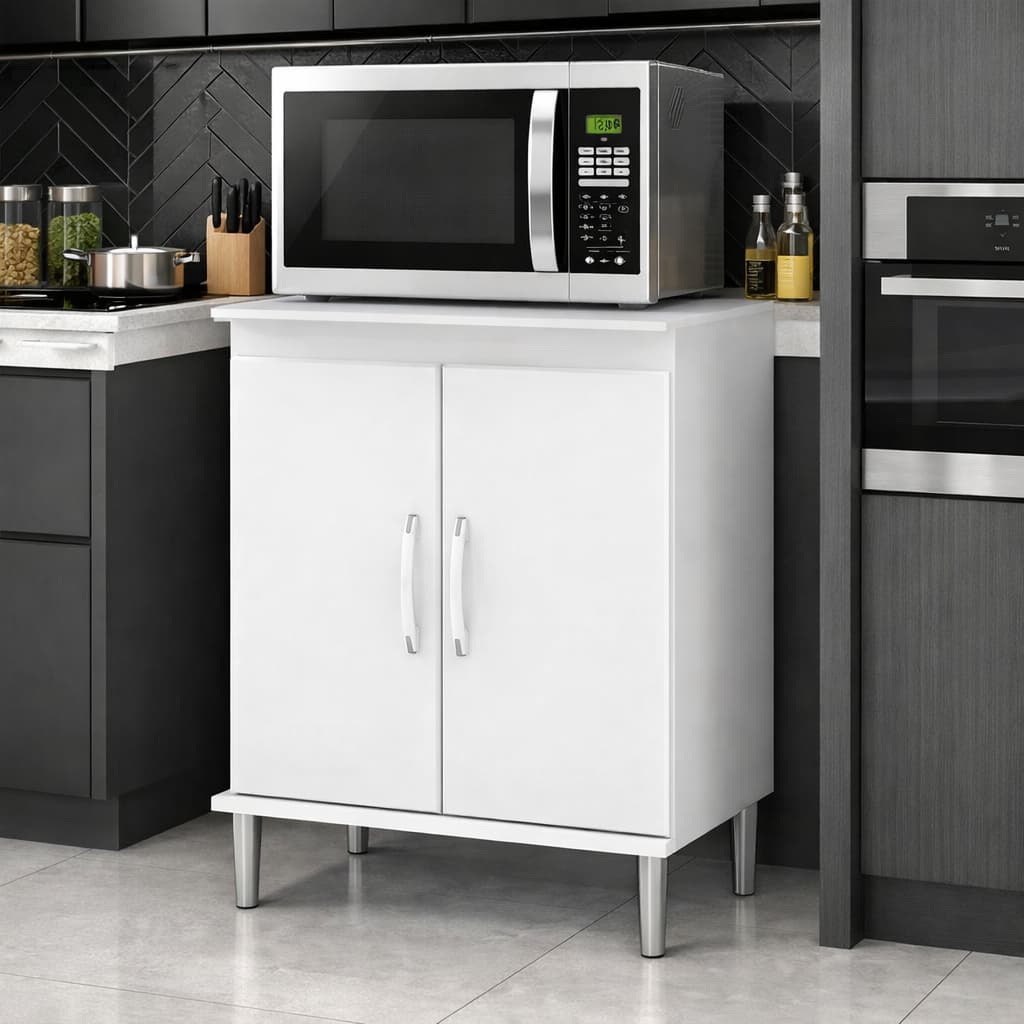 gabinete balcão cozinha multiuso branco duas portas