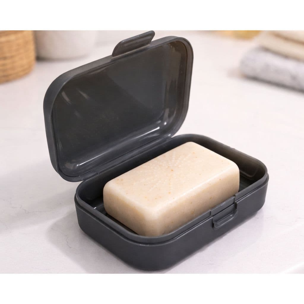 Saboneteira Portátil Para Viagem Mini Plástico Fumê Porta Sabonete