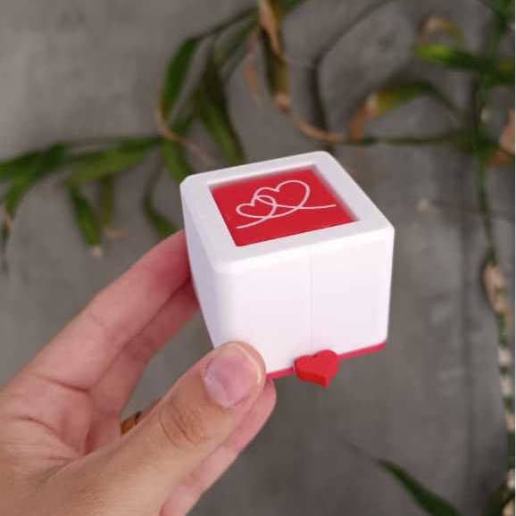 💍 Porta Aliança Interativo Magic Love - Impressão 3D - Dia dos Namorados