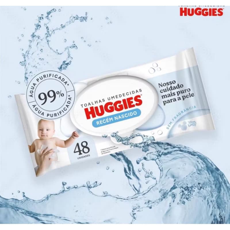 Lenço Umedecido Huggies Recém Nascido  48 unidades
