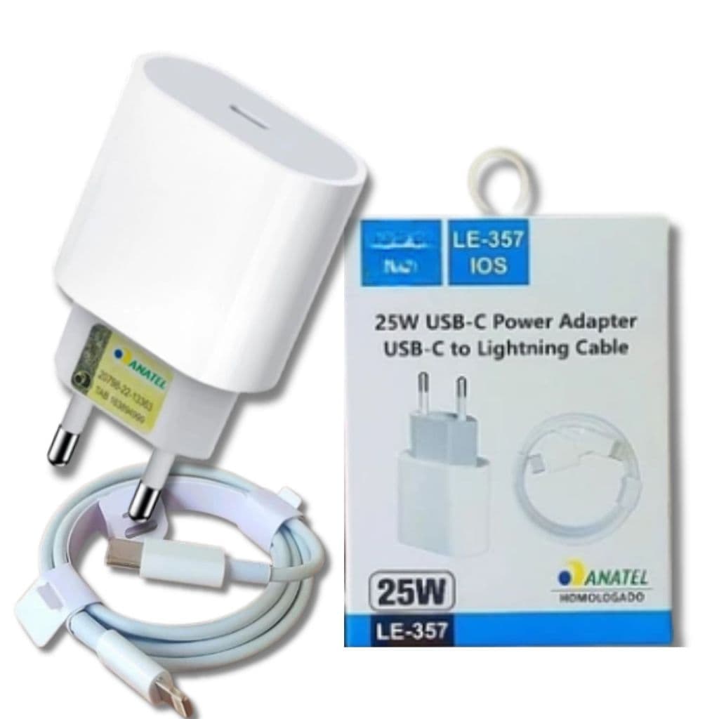 Carregador De Celular IOS Turbo Rápido Reforçado 25W Com Cabo Tipo-C Para Lightning Model-Original