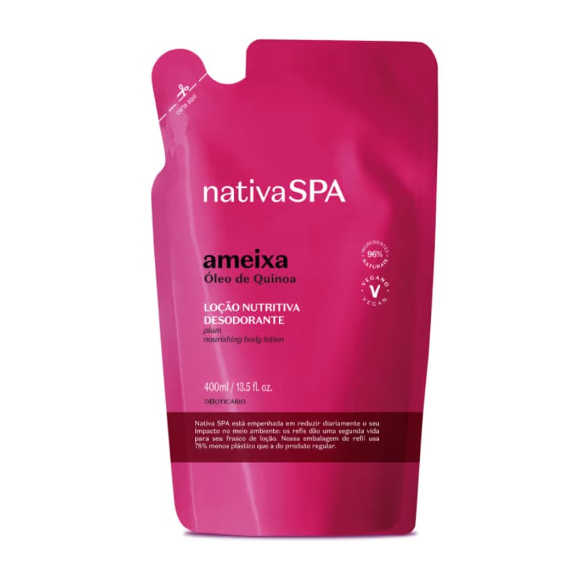 Refil Loção Desodorante Hidratante Corporal Nativa SPA Ameixa 400ml