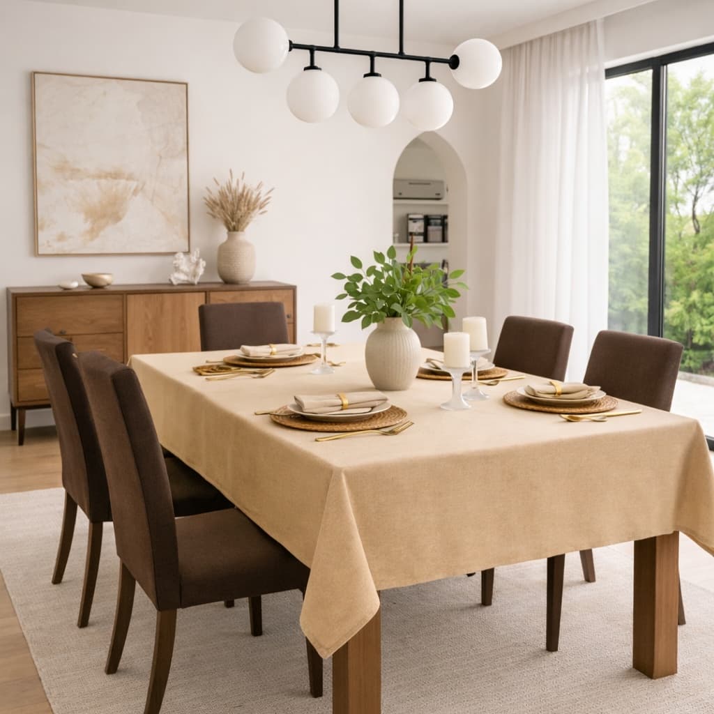 Toalha de Mesa Grande Linho Rústico 2,50 x 1,40m Retangular 6 e 8 Lugares Sala de Jantar Cozinha Gourmet Buffet