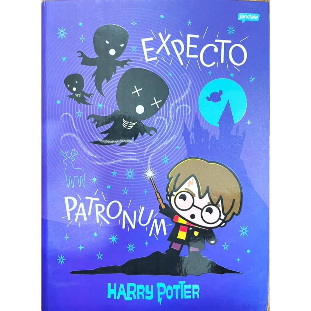 Caderno Harry Potter Brochura grande – Infantil Escolar 96 Folhas capa dura ilustrações fofinhas