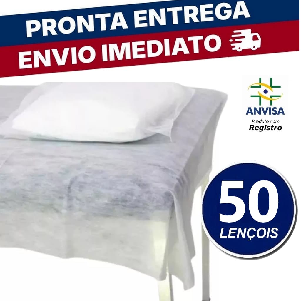 Lençol Descartável Branco TNT Maca 2,00x0,90  S/ Elástico ANVISA Gr.20