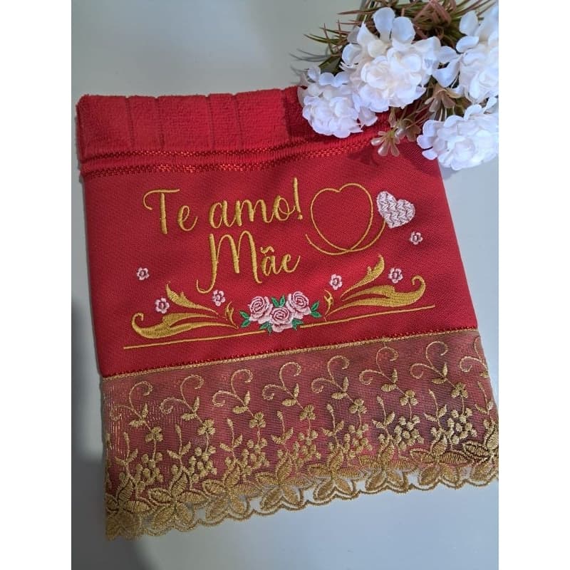 toalha presente dia das mães bordada lembrança dia das mães Presente dia das mães toalha lavabo envio imediato toalha de