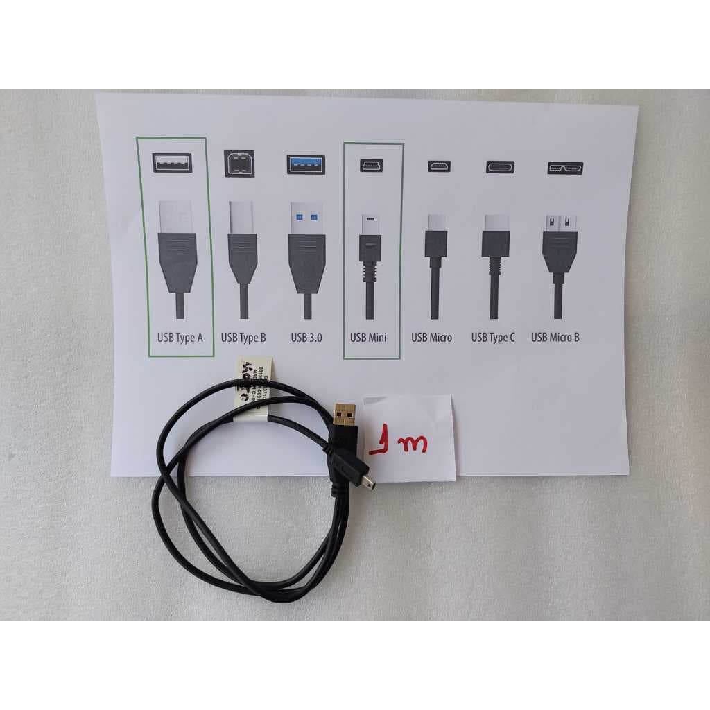 02 Cabos Mini Usb 2.0 Para Usb A   2 Metros  + 1 metro