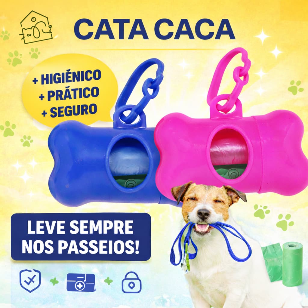 Cata Caca com Kit Refil Para Cachorros e Gatos