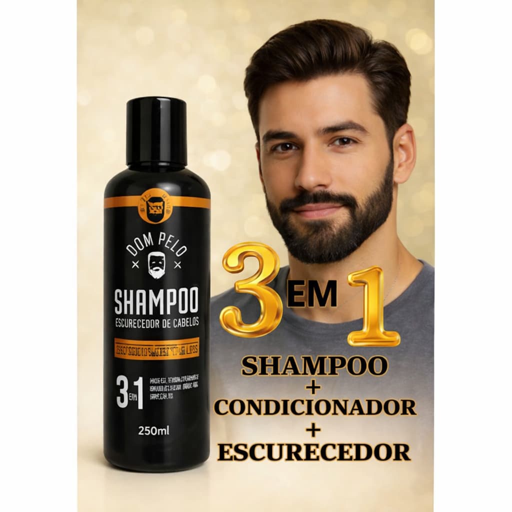 Shampoo Escurecedor de Cabelo Dom Pelo 3 em 1 (250ml)