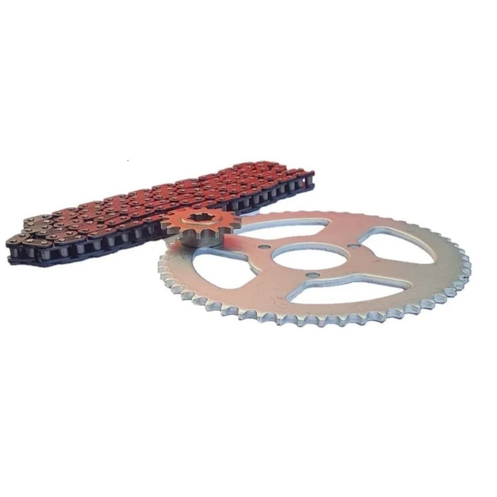 Kit Relação Para Mini Moto Quadriciclo 2t 49cc coroa 54D + corrente 75 elos + Pinhão 11 Dentes