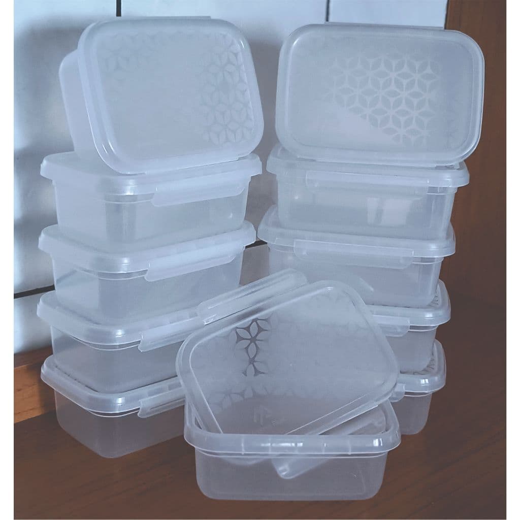 Kit 10 potes transparente 800ml com travas p/alimentos freezer micro geladeira reutilizável fitness