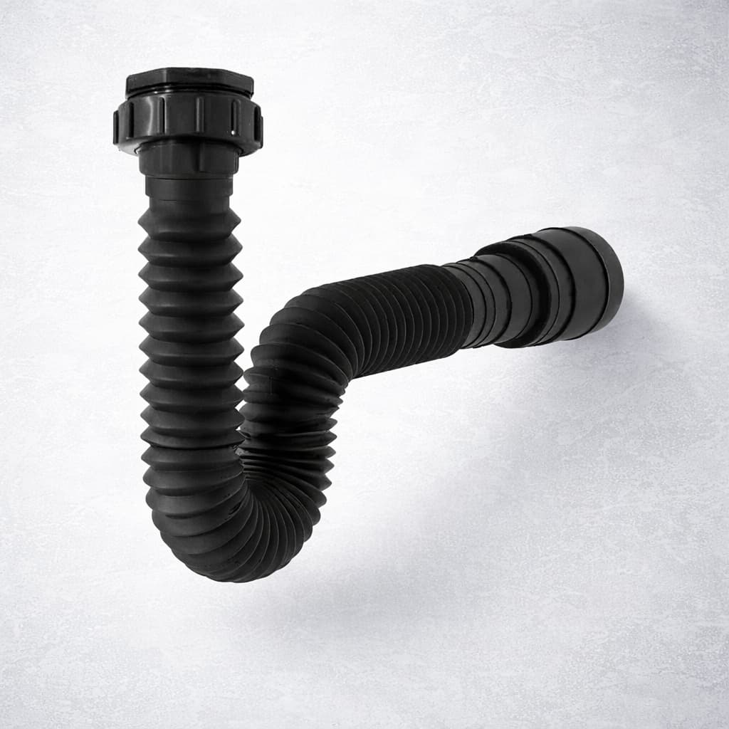 Sifão Sanfonado Universal Flexível Preto Black Banheiro Cozinha