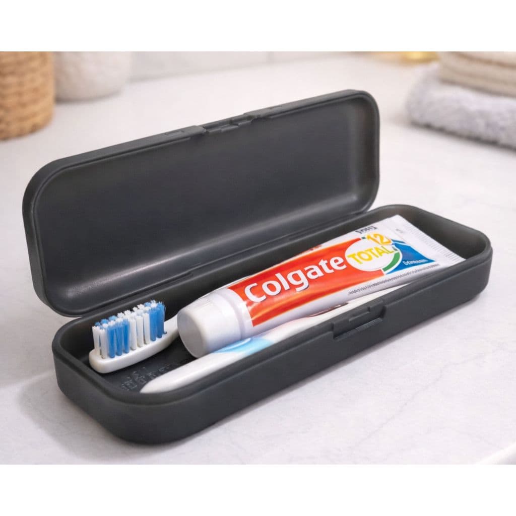 Porta Escova De Dente Estojo Para Viagem Plástico Fumê