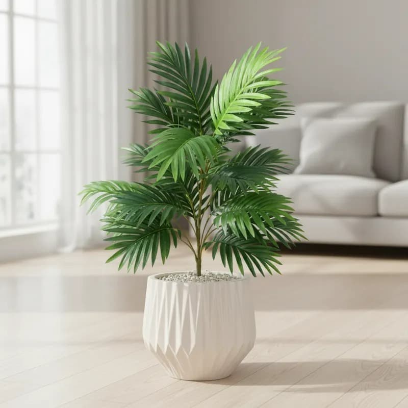 Planta Artificial Palmeira Decoração com Vaso Moderno