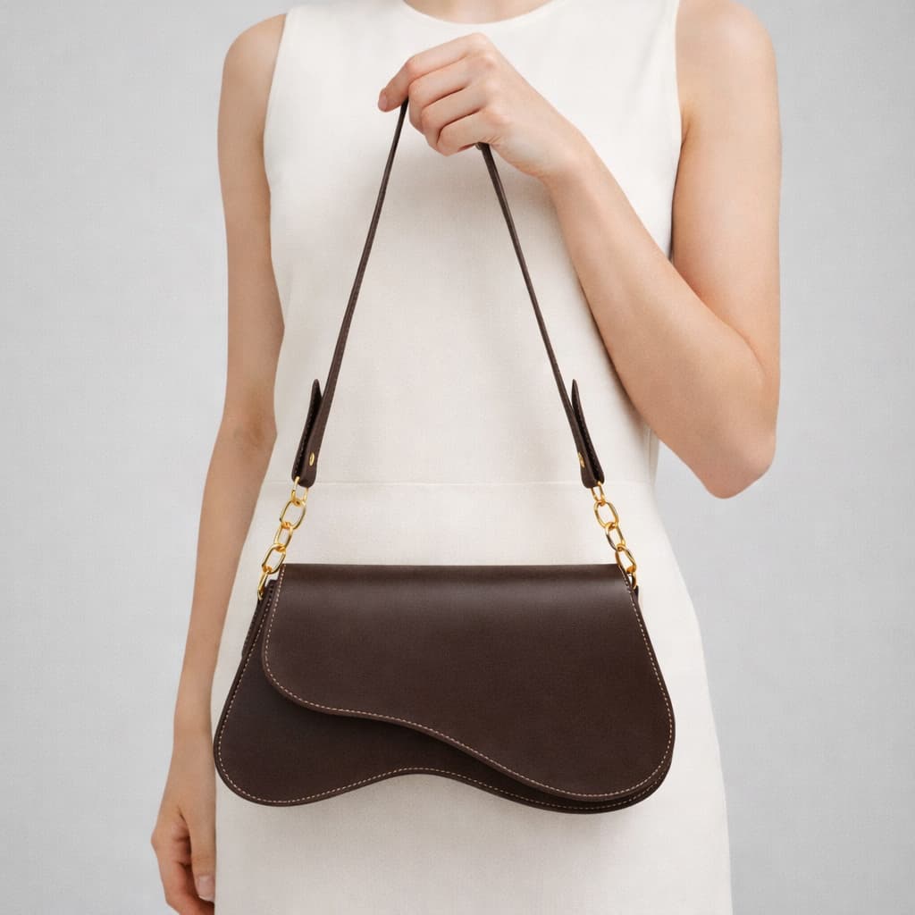 Bolsa Baguete feminina Irregular Tiracolo Ombro Moderna