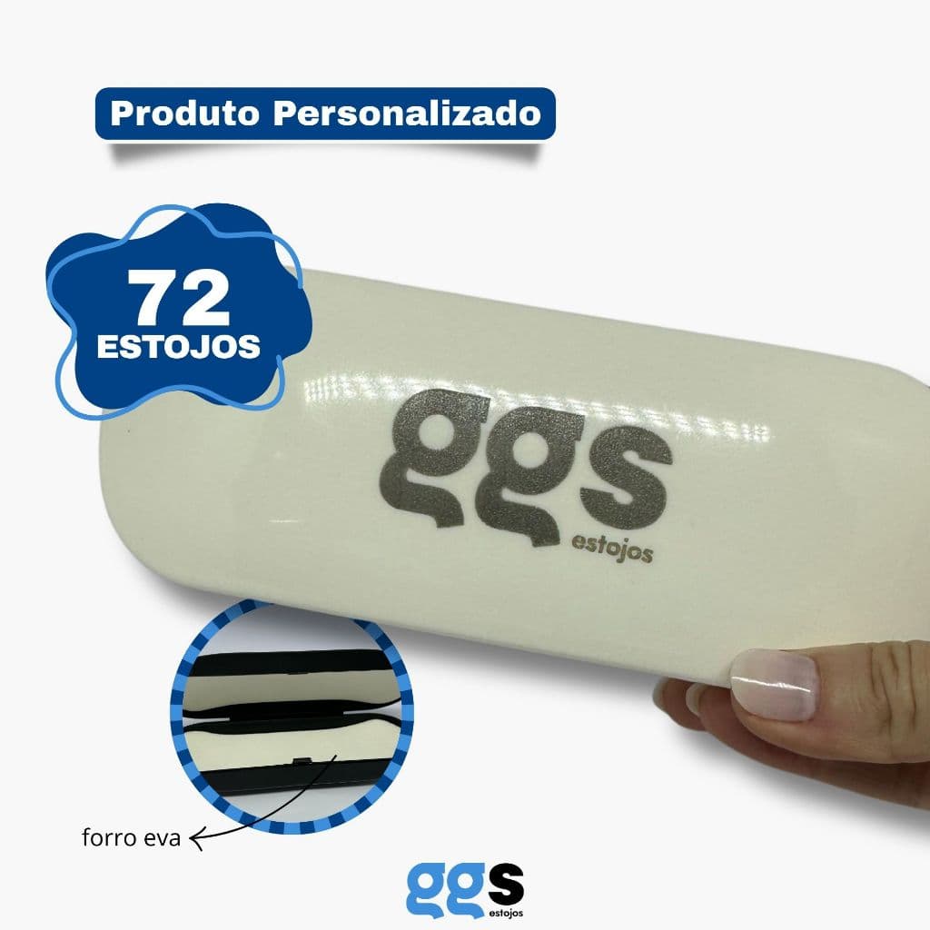 72 Estojos para Óculos Receituários Personalizados Daytona forro eva
