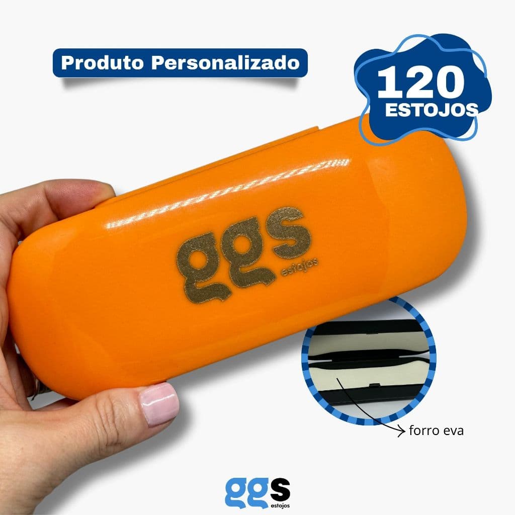 120 Estojos para Óculos Receituários Personalizados Daytona com forro eva