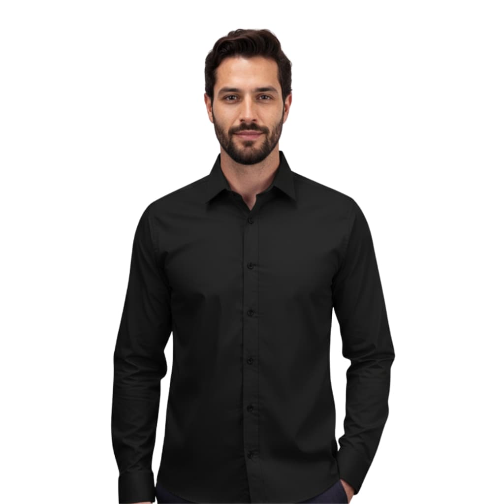 Camisa Social Masculina Elastano Slim Fit Camisa Social Masculina Slim Elastano