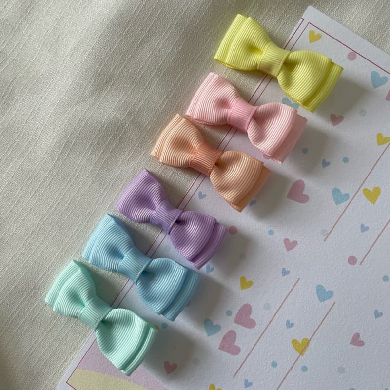 Kit 6 Mini Laços Bebê Candy Colors na Presilha | 100% Encapados com Borrachinha Antideslizante RN