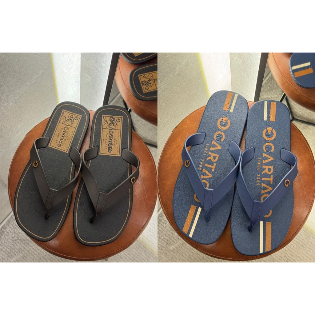 Chinelo de Dedo Cartago Atlanta Masculino Anatômico Conforto Casual Dia a Dia Azul ou Marrom