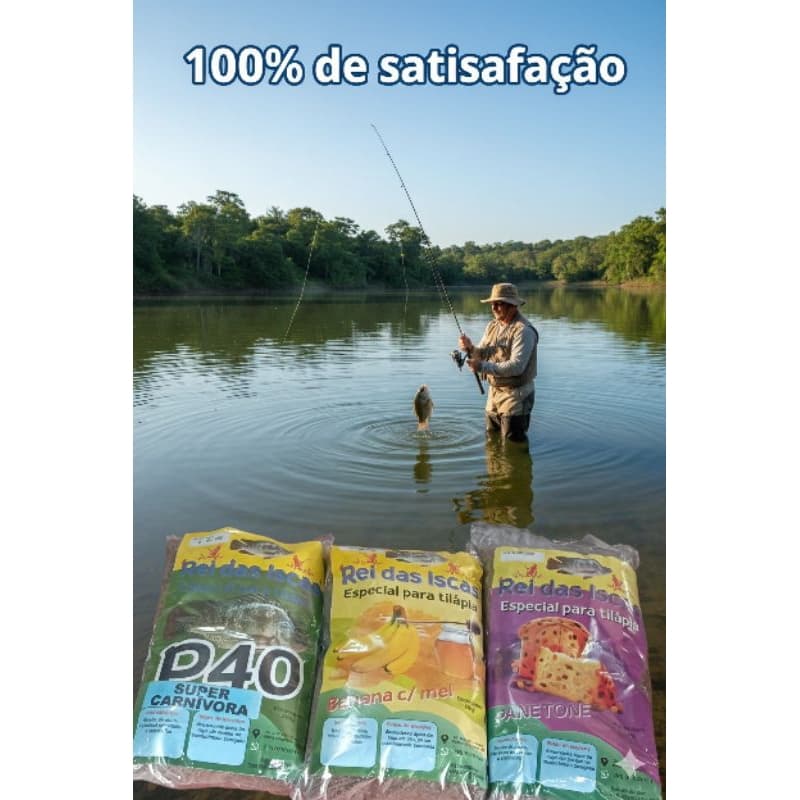 Massa Isca P40 Banana e Mel / Jaca e Mel Rei das Iscas – massinha Atrativa para Tilápia e Peixes Carnívoros