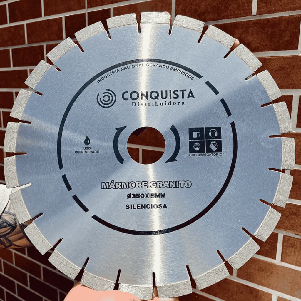 Disco Serra Diamantada 350mm Chapa Silenciosa Granito Mármore