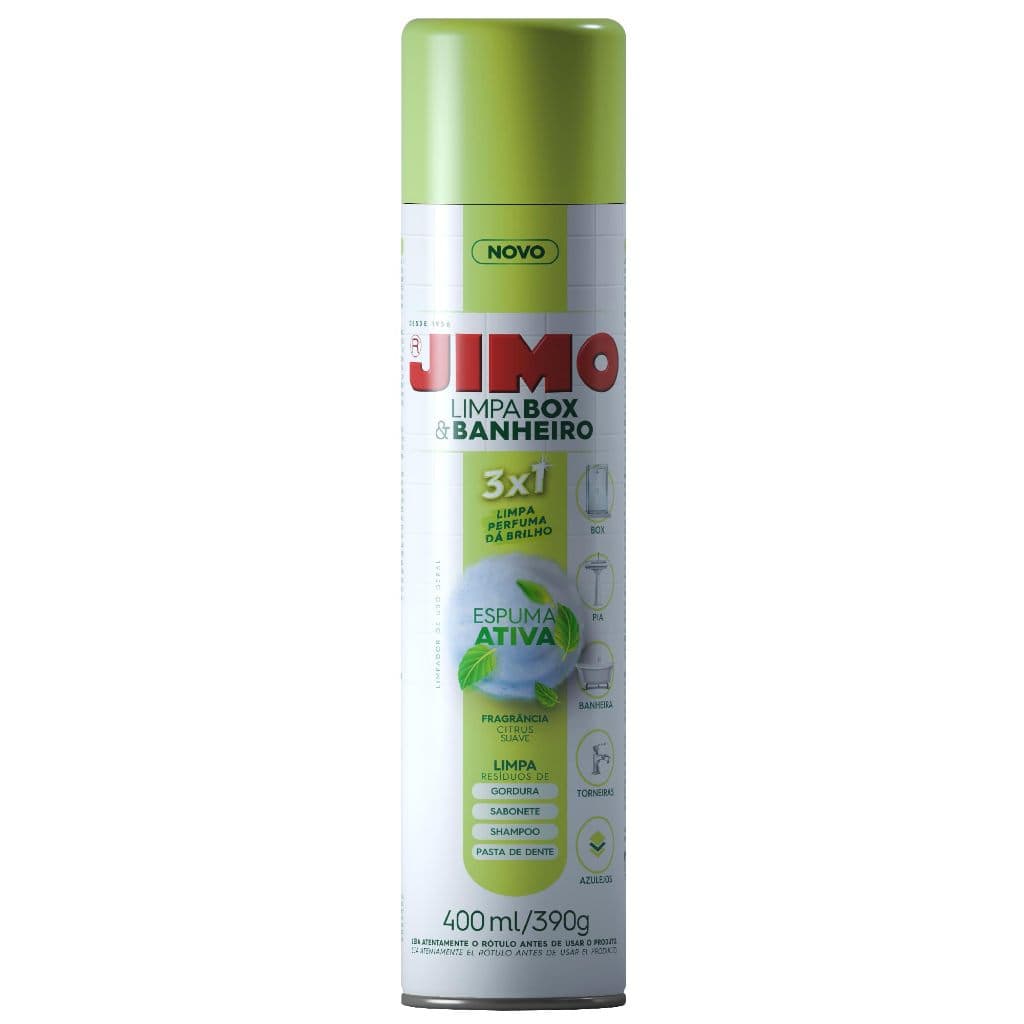 Espuma Limpa Box Desengordurante Jimo Spray Para Limpeza Pesada de Banheiro Facil e Pratico 400ml
