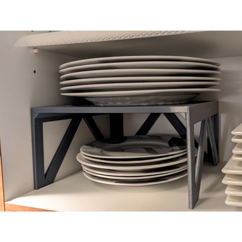 Prateleira Organizadora de Armário - Suporte para Pratos, Copos e Mantimentos Cozinha(Branco/Preto)