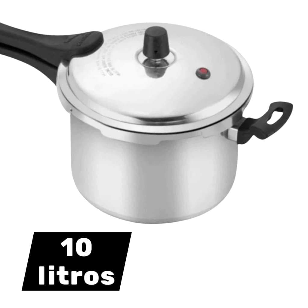 PANELA DE PRESSÃO PRESAO FECHAMENTO EXTERNO 10 LITROS POLIDA + ENVIO RÁPIDO