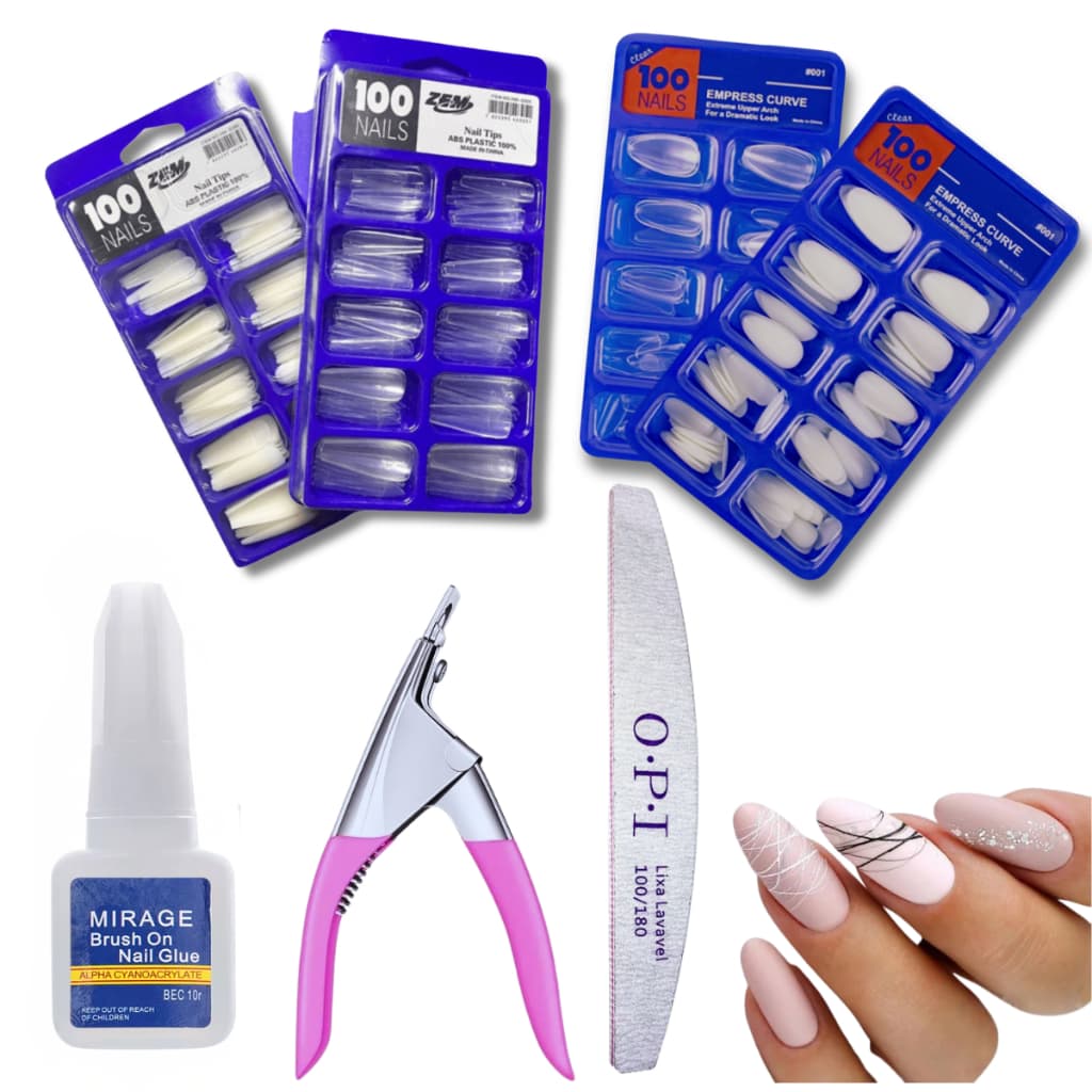 Kit Unhas Postiças Completo para Alongamento em Casa | Profissional